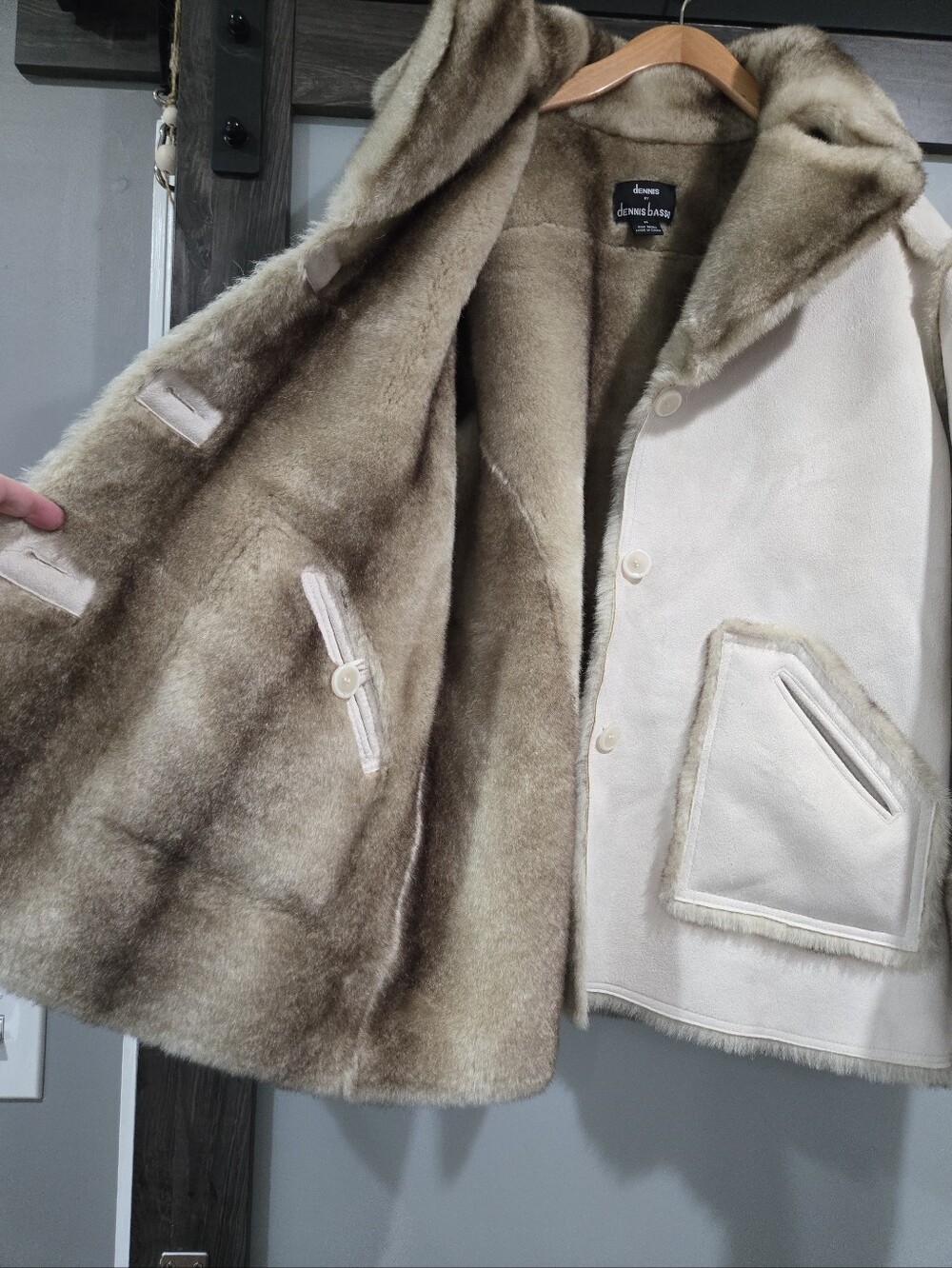 Vintage Y2K Dennis by Dennis Basso Reversible Penny Lane Coat Reversible Sz M - Picture 3 of 9